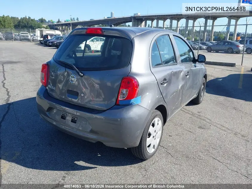 2017 Nissan Micra VIN: 3N1CK3CP9HL266488 Lot: 40074053
