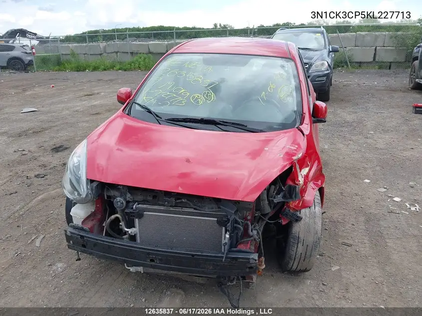 2019 Nissan Micra S/Sr/Sv VIN: 3N1CK3CP5KL227713 Lot: 12635837x