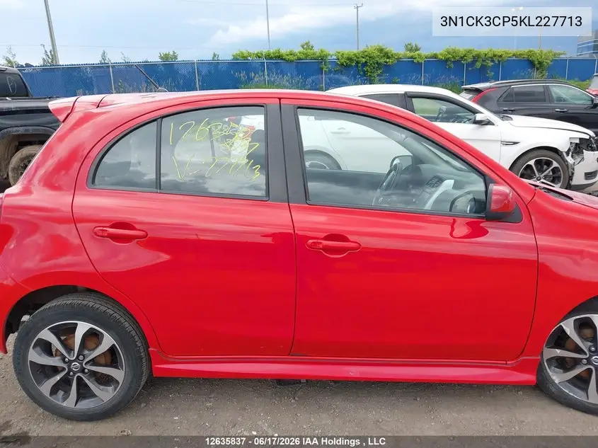 2019 Nissan Micra S/Sr/Sv VIN: 3N1CK3CP5KL227713 Lot: 12635837x