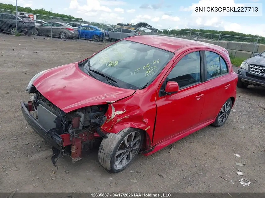 2019 Nissan Micra S/Sr/Sv VIN: 3N1CK3CP5KL227713 Lot: 12635837x