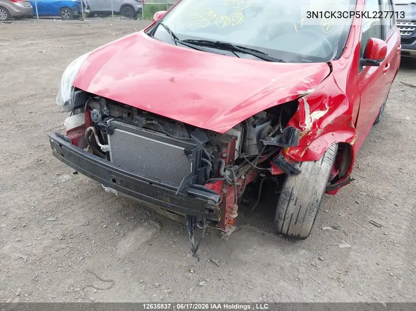 2019 Nissan Micra S/Sr/Sv VIN: 3N1CK3CP5KL227713 Lot: 12635837x