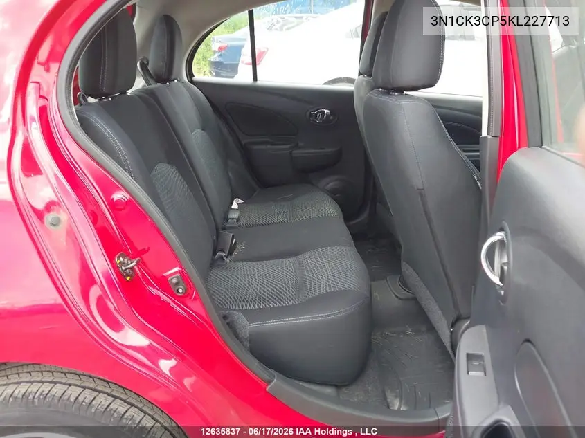 2019 Nissan Micra S/Sr/Sv VIN: 3N1CK3CP5KL227713 Lot: 12635837x