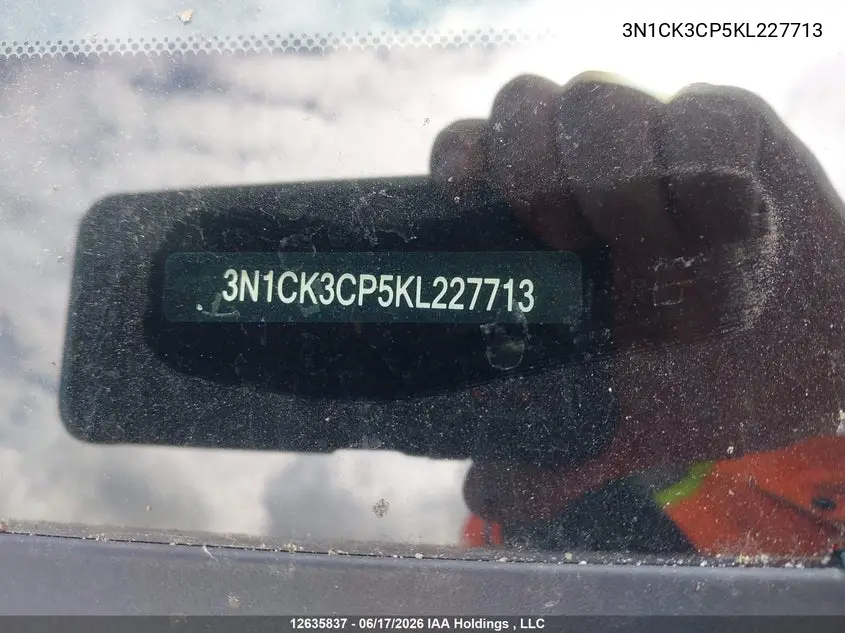 2019 Nissan Micra S/Sr/Sv VIN: 3N1CK3CP5KL227713 Lot: 12635837x