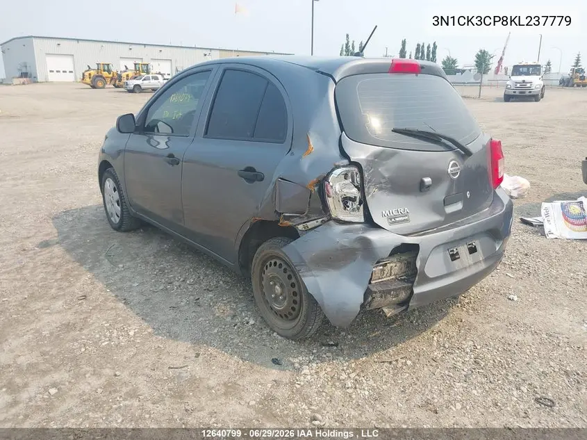 2019 Nissan Micra S/Sr/Sv VIN: 3N1CK3CP8KL237779 Lot: 12640799X