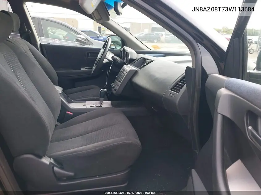 2003 Nissan Murano Se VIN: JN8AZ08T73W113684 Lot: 45658425