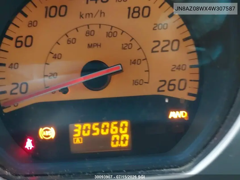 2004 Nissan Murano Sl/Se VIN: JN8AZ08WX4W307587 Lot: 30093907