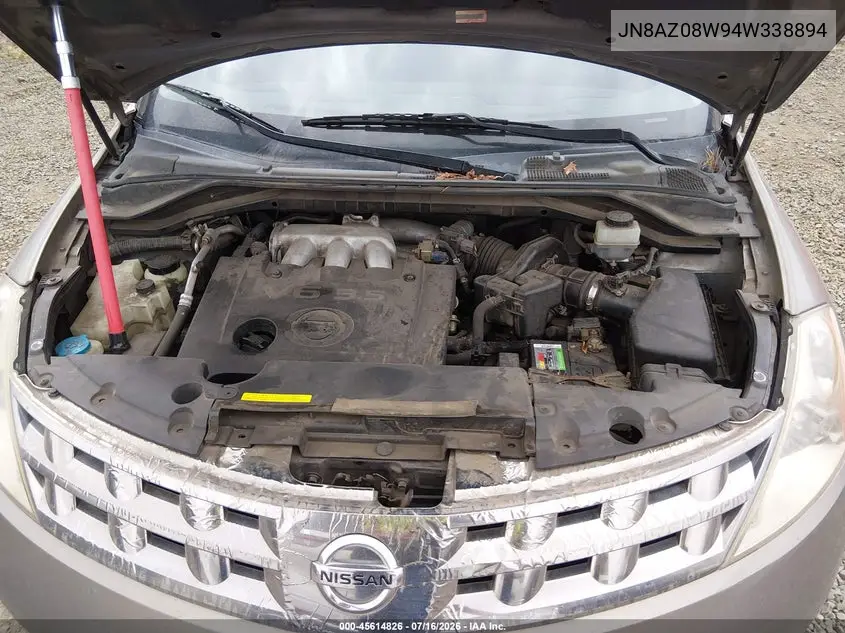 2004 Nissan Murano Sl VIN: JN8AZ08W94W338894 Lot: 45614826