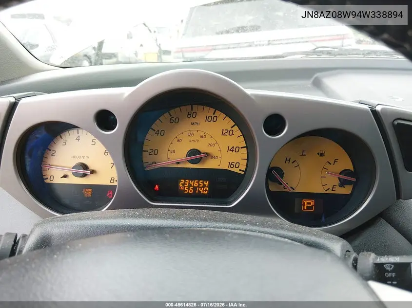 2004 Nissan Murano Sl VIN: JN8AZ08W94W338894 Lot: 45614826