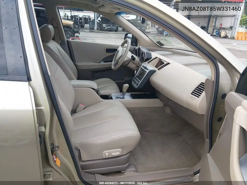 2005 Nissan Murano Sl VIN: JN8AZ08T85W331460 Lot: 45394372