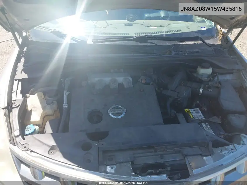 2005 Nissan Murano Sl VIN: JN8AZ08W15W435816 Lot: 45415532