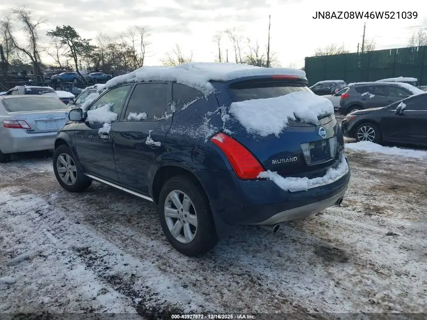 JN8AZ08W46W521039 2006 Nissan Murano Sl