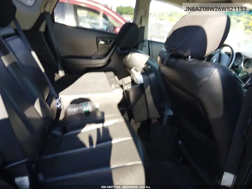 2006 Nissan Murano Sl VIN: JN8AZ08W26W521153 Lot: 45475103