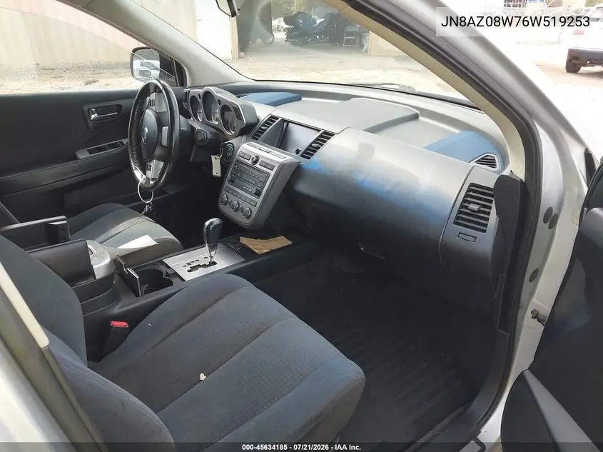 2006 Nissan Murano S VIN: JN8AZ08W76W519253 Lot: 45634185