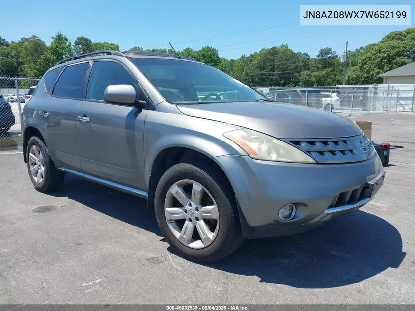 JN8AZ08WX7W652199 2007 Nissan Murano Sl