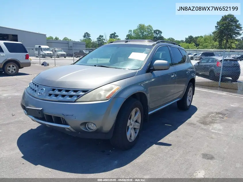 JN8AZ08WX7W652199 2007 Nissan Murano Sl