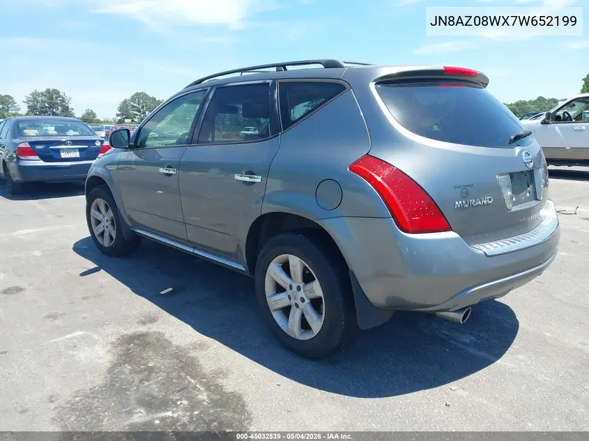 JN8AZ08WX7W652199 2007 Nissan Murano Sl