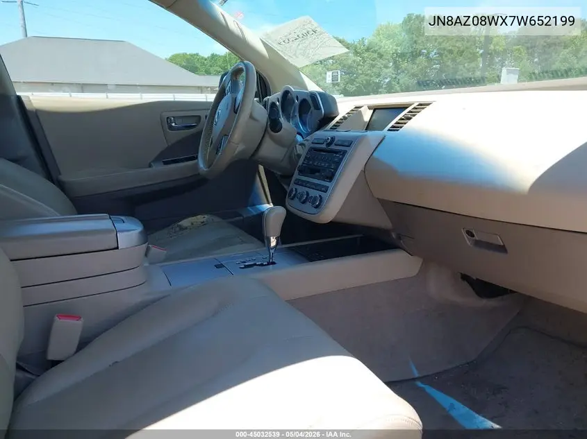 JN8AZ08WX7W652199 2007 Nissan Murano Sl