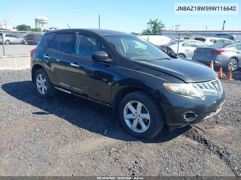 2009 Nissan Murano Sl VIN: JN8AZ18W59W116642 Lot: 45245645
