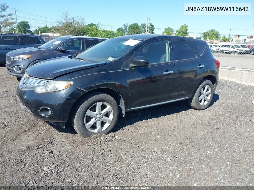 2009 Nissan Murano Sl VIN: JN8AZ18W59W116642 Lot: 45245645