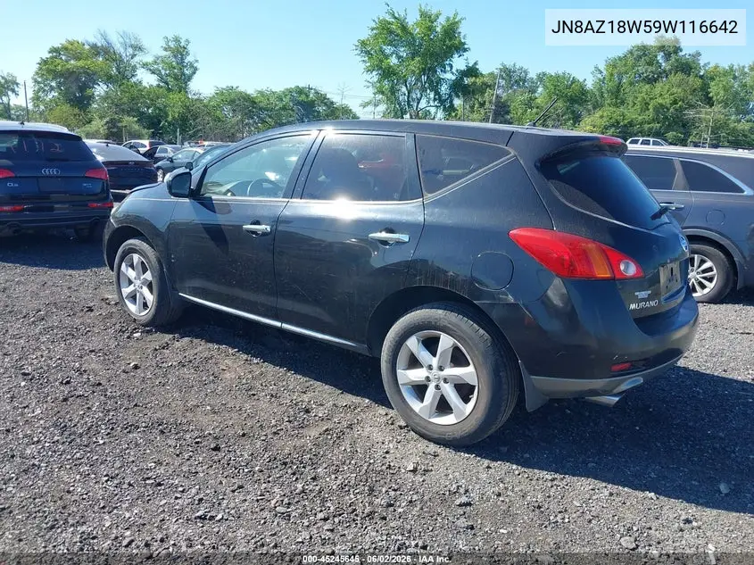 2009 Nissan Murano Sl VIN: JN8AZ18W59W116642 Lot: 45245645