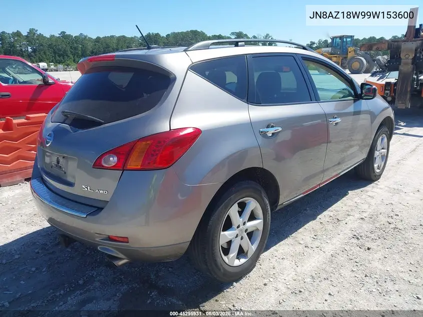 2009 Nissan Murano Sl VIN: JN8AZ18W99W153600 Lot: 45295931