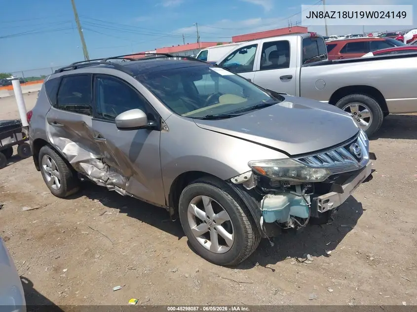 2009 Nissan Murano Sl VIN: JN8AZ18U19W024149 Lot: 45298087