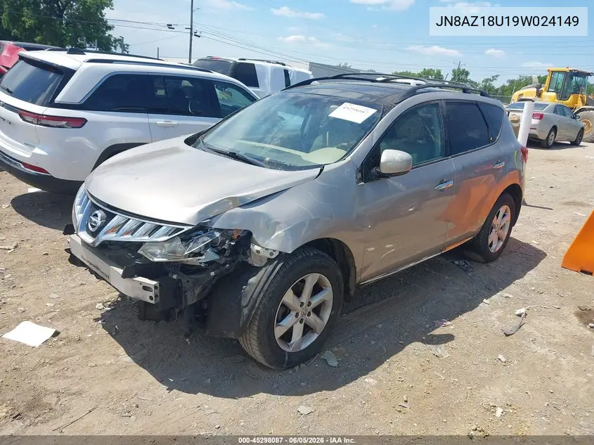 2009 Nissan Murano Sl VIN: JN8AZ18U19W024149 Lot: 45298087