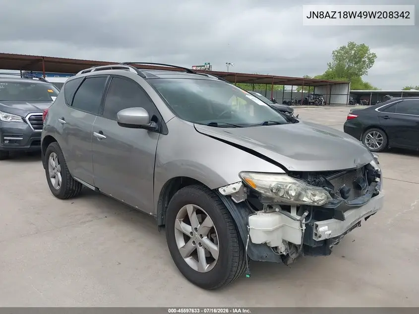 2009 Nissan Murano Sl VIN: JN8AZ18W49W208342 Lot: 45597633