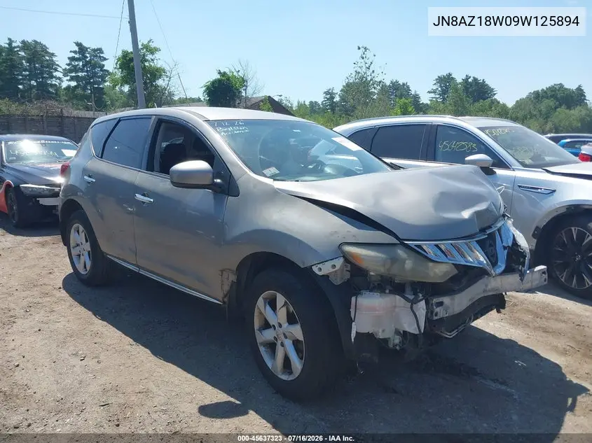 2009 Nissan Murano Sl VIN: JN8AZ18W09W125894 Lot: 45637323
