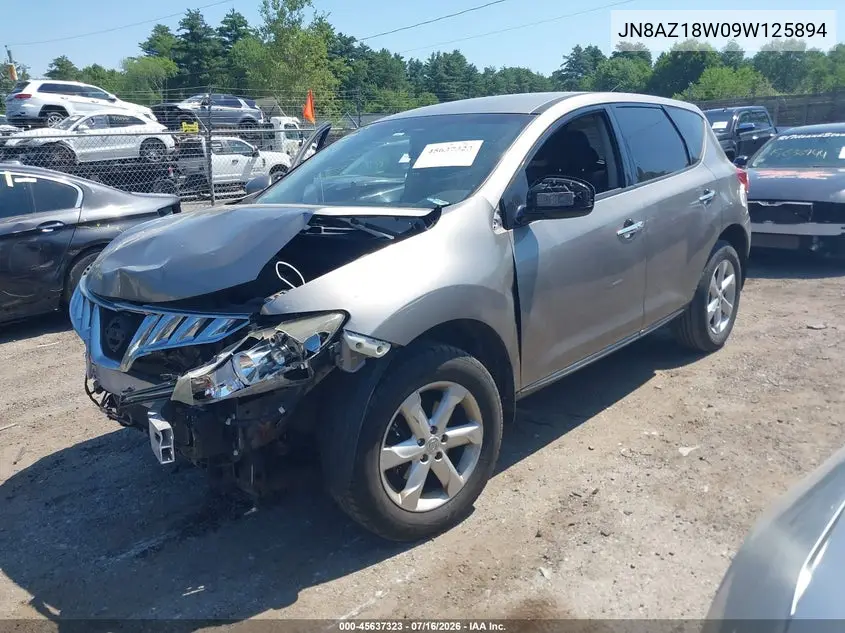 2009 Nissan Murano Sl VIN: JN8AZ18W09W125894 Lot: 45637323