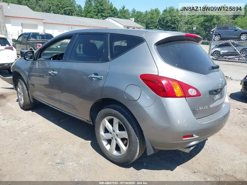 2009 Nissan Murano Sl VIN: JN8AZ18W09W125894 Lot: 45637323