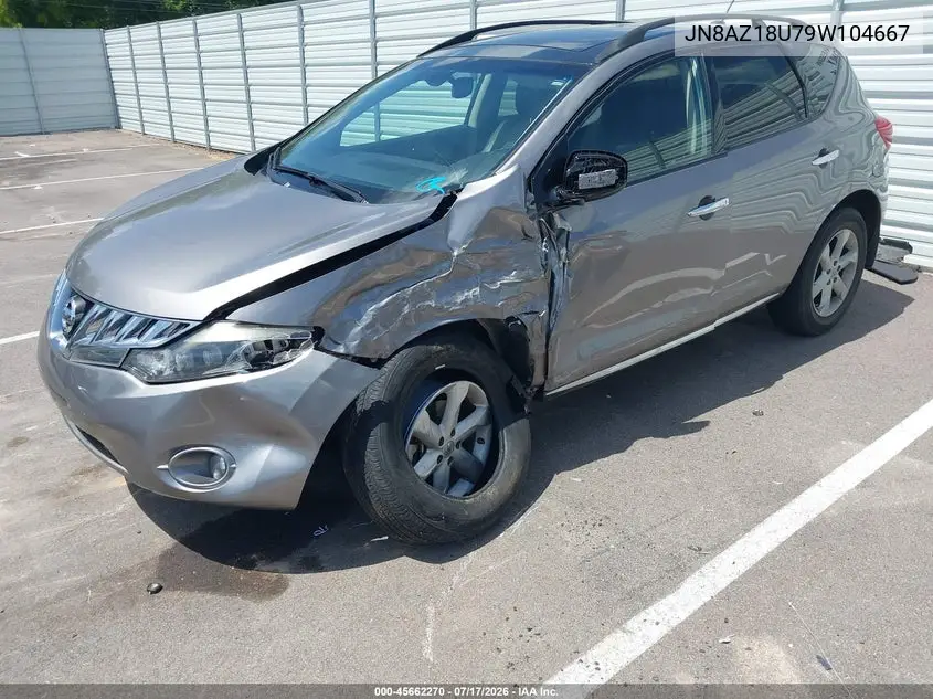 2009 Nissan Murano Sl VIN: JN8AZ18U79W104667 Lot: 45662270
