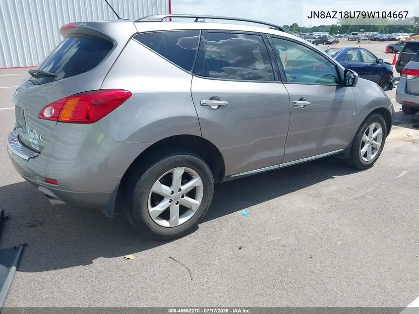2009 Nissan Murano Sl VIN: JN8AZ18U79W104667 Lot: 45662270