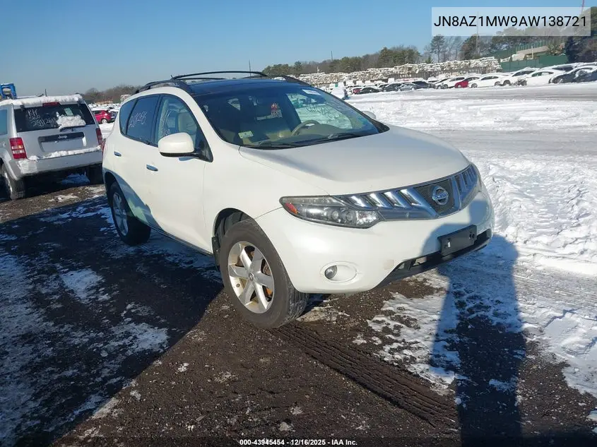 JN8AZ1MW9AW138721 2010 Nissan Murano Sl