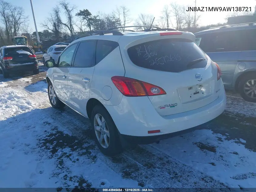 JN8AZ1MW9AW138721 2010 Nissan Murano Sl