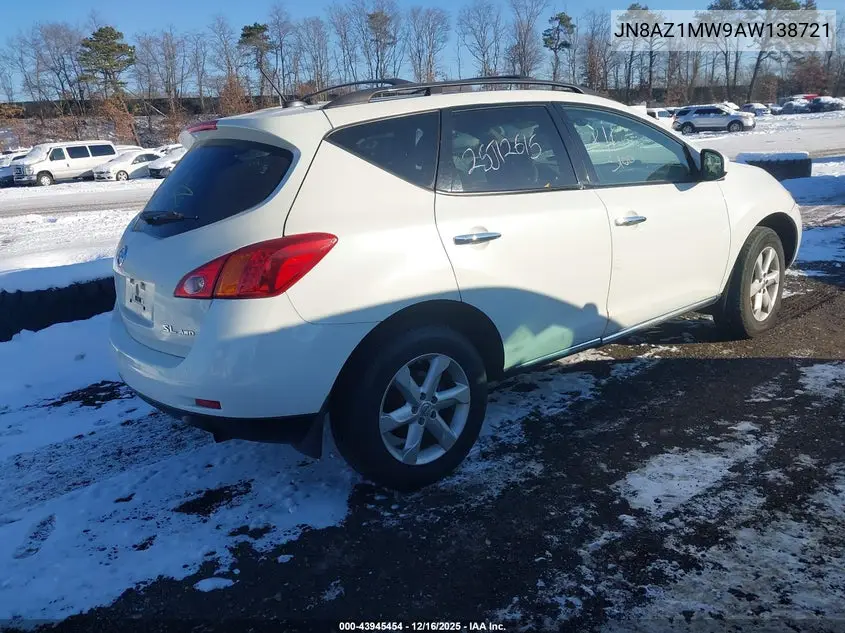 JN8AZ1MW9AW138721 2010 Nissan Murano Sl