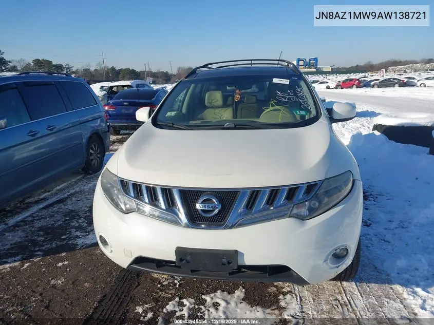 JN8AZ1MW9AW138721 2010 Nissan Murano Sl