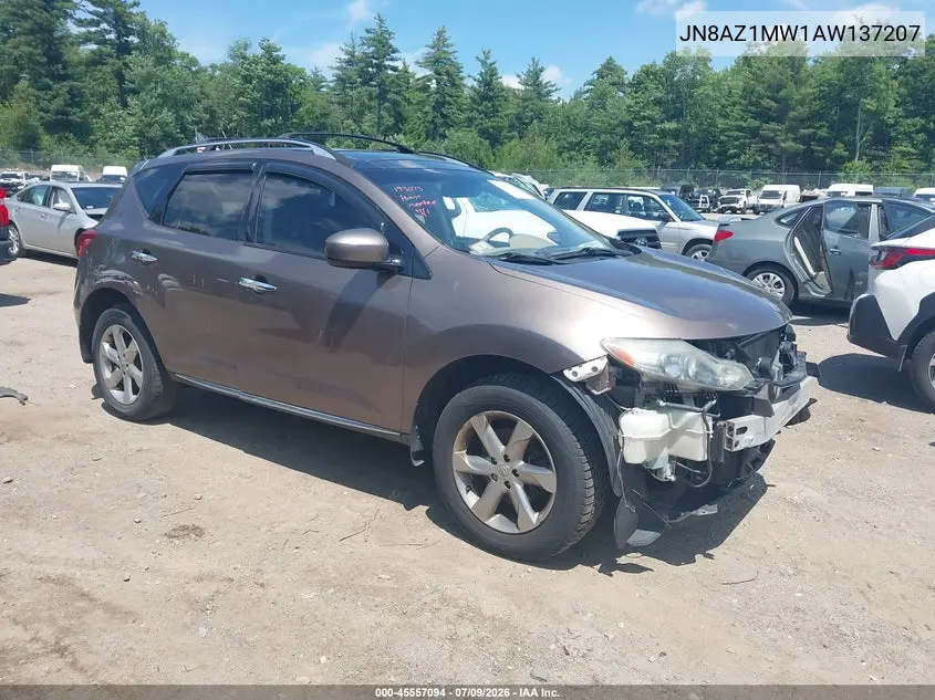 2010 Nissan Murano Sl VIN: JN8AZ1MW1AW137207 Lot: 45557094
