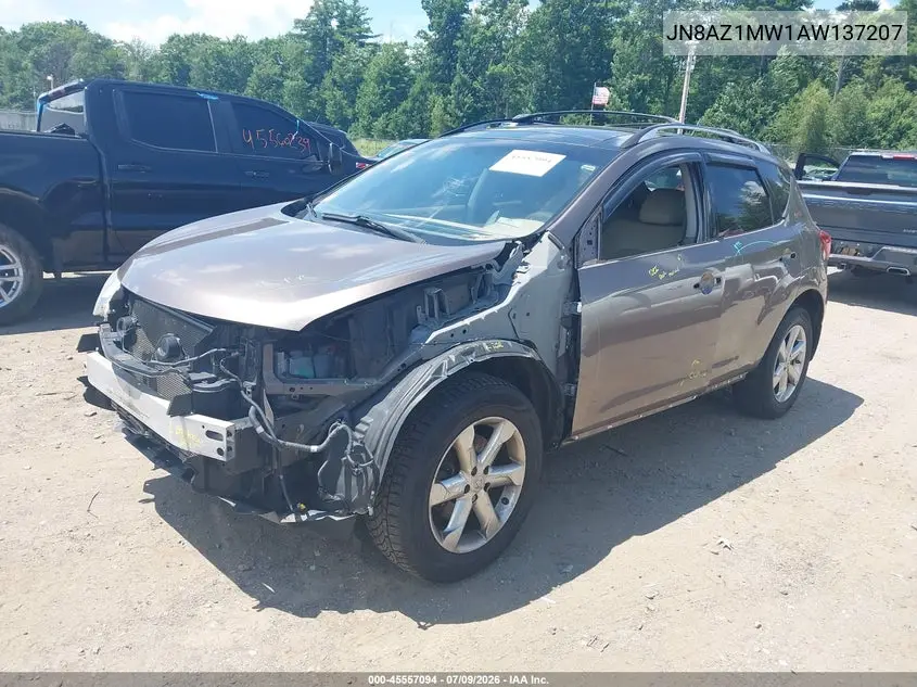 2010 Nissan Murano Sl VIN: JN8AZ1MW1AW137207 Lot: 45557094