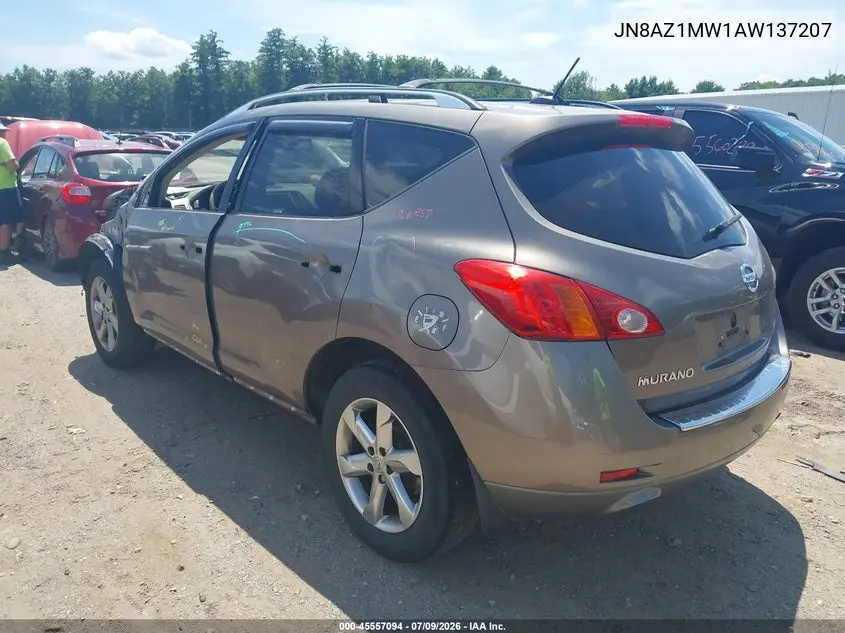 2010 Nissan Murano Sl VIN: JN8AZ1MW1AW137207 Lot: 45557094