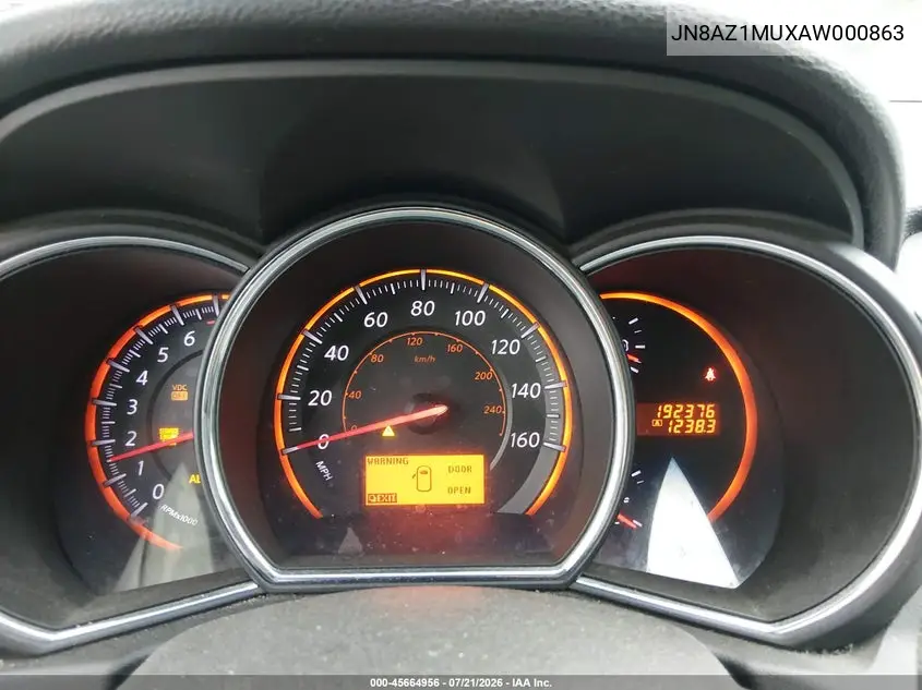 2010 Nissan Murano S VIN: JN8AZ1MUXAW000863 Lot: 45664956