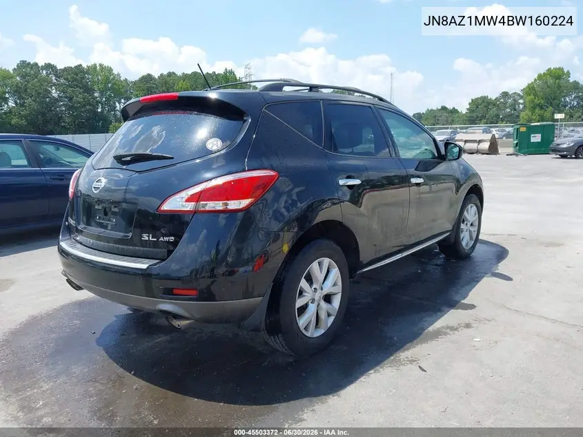2011 Nissan Murano Sl VIN: JN8AZ1MW4BW160224 Lot: 45503372