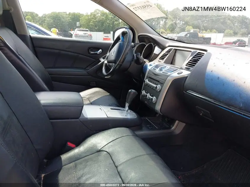 2011 Nissan Murano Sl VIN: JN8AZ1MW4BW160224 Lot: 45503372