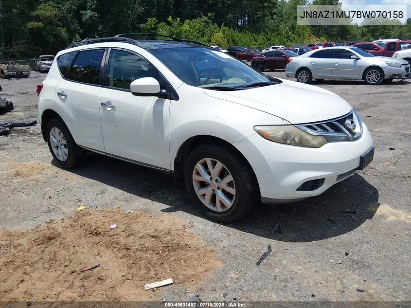 2011 Nissan Murano Sl VIN: JN8AZ1MU7BW070158 Lot: 45631452