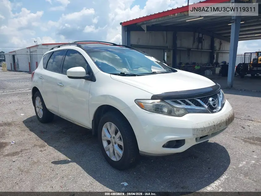 JN8AZ1MU3CW119311 2012 Nissan Murano Sl