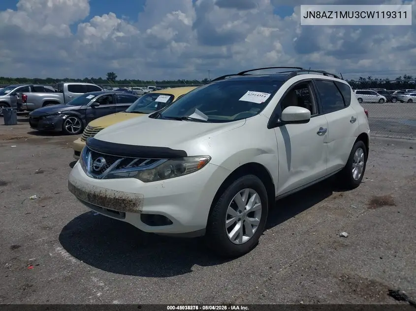JN8AZ1MU3CW119311 2012 Nissan Murano Sl