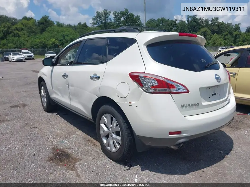 JN8AZ1MU3CW119311 2012 Nissan Murano Sl