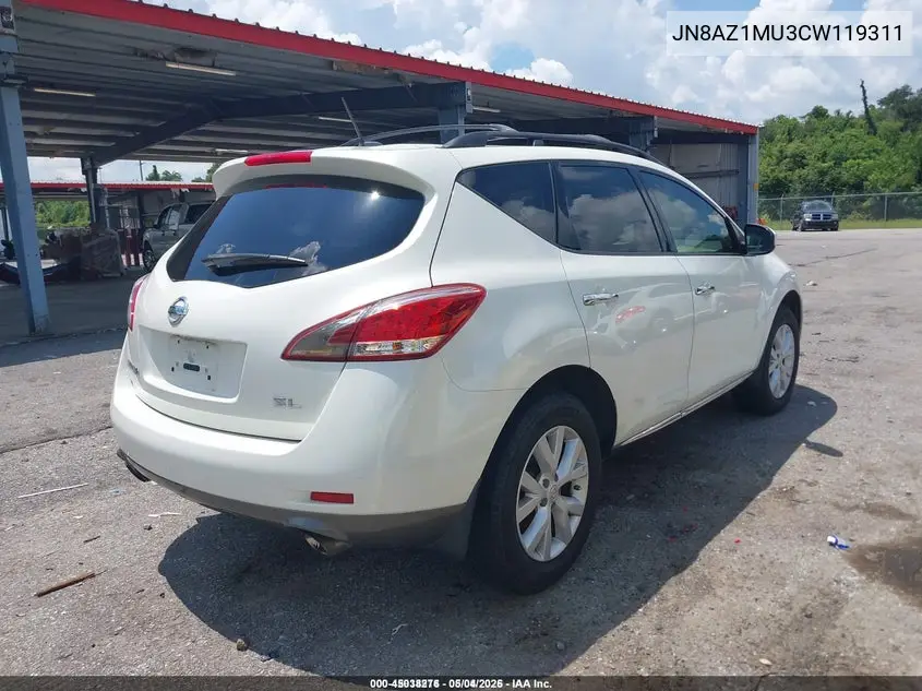 JN8AZ1MU3CW119311 2012 Nissan Murano Sl