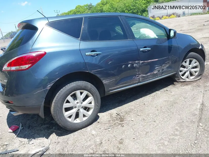 2012 Nissan Murano S VIN: JN8AZ1MW8CW205702 Lot: 45167293