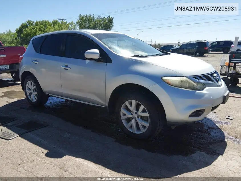 2012 Nissan Murano S VIN: JN8AZ1MW5CW208931 Lot: 45182062